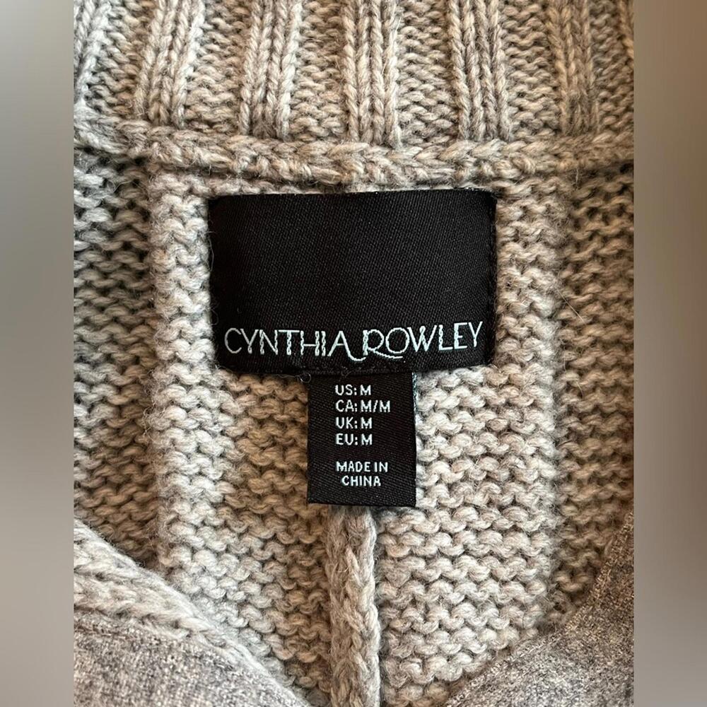 Cynthia Rowley Light Gray Cowl Neck Hi-Low Sweater - Picture 2 of 5